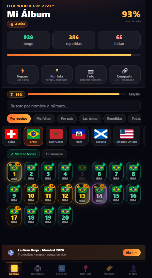 Monitas — álbum de figuritas del Mundial 2026